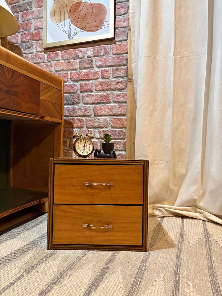 Walnut bedside nightstand